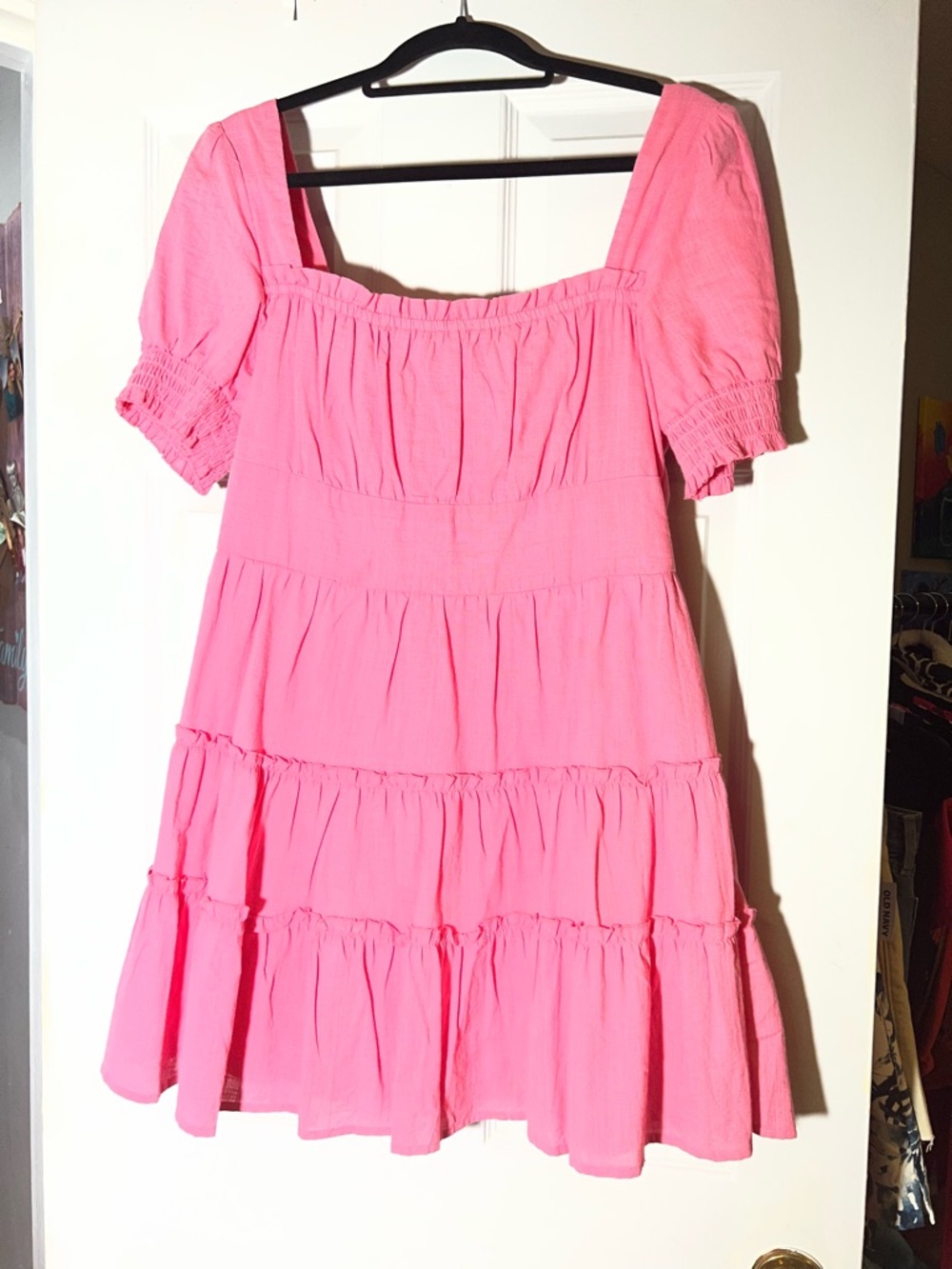 Altar'd State Women’s Pink Puff Sleeve Dress